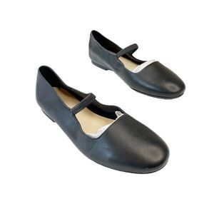 EVERLANE Round Toe Maryjane Leather Flats in Black